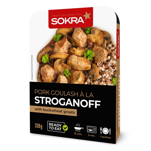 Vepřový guláš a la Stroganov s pohankou